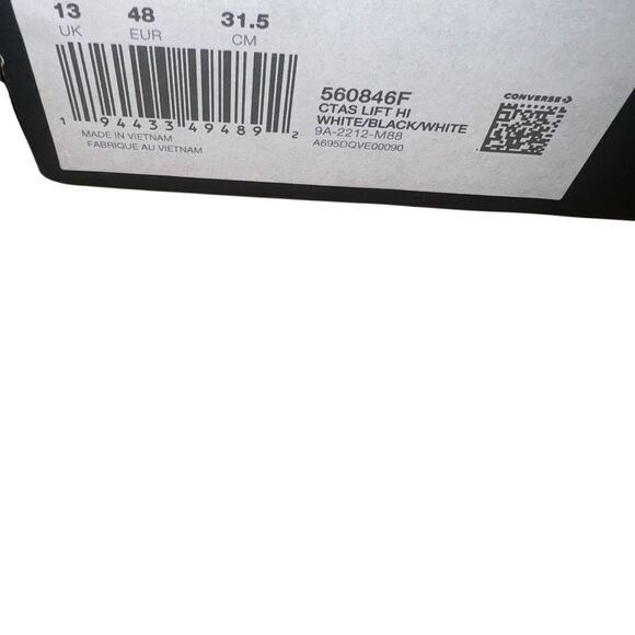 NEW MEN'S CONVERSE CANVAS PLATFORM CHUCK TAYLOR ALL STAR WHITE SNEAKERS Size 13 - Picture 7 of 10